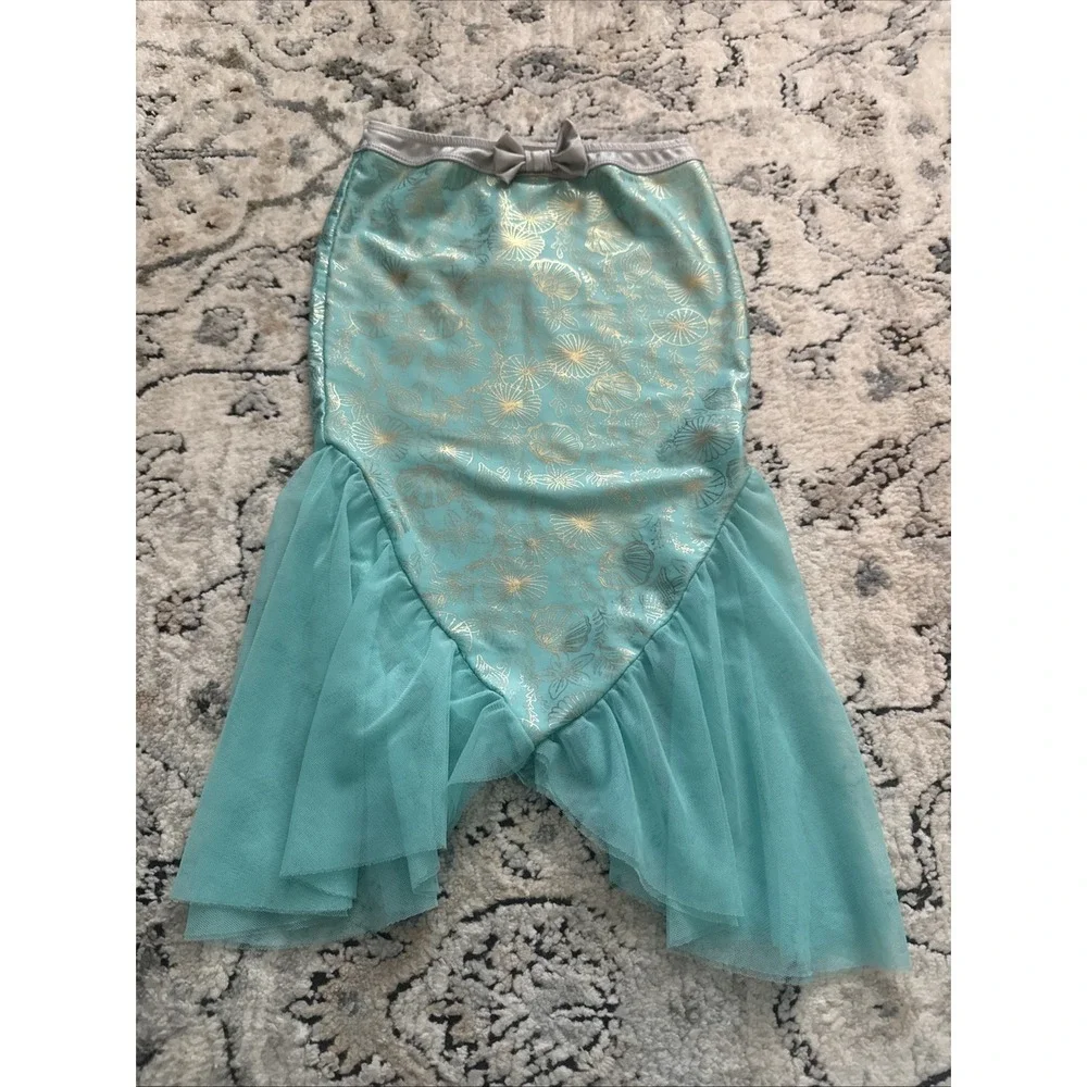 Little Mermaid Size 5-6 Swim Cover Up Silver Teal Ariel Tail Disney Store Mint!